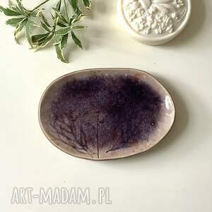 podstawka pod palo santo / mydelniczka ceramika fioletowa