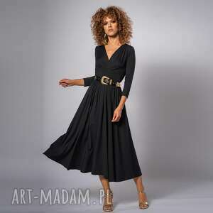 amelia black - sukienka elegancka, kopertowa klasyczna