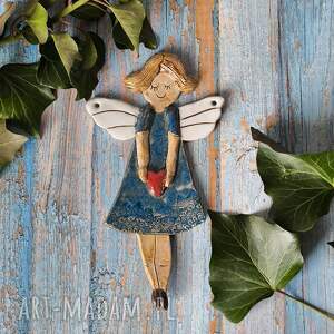 handmade ceramika aniołek z serduszkiem