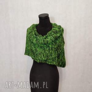 handmade szaliki ciepły szal w odcieniach zieleni