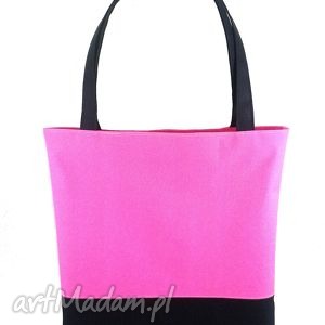 ręcznie wykonane na ramię shopper fuchsia & black