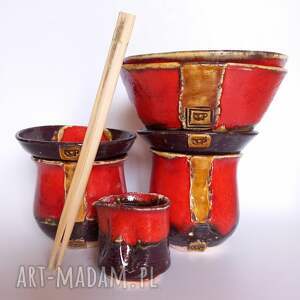 handmade ceramika azjatycka para - ceramiczny zestaw dla dwóch osób