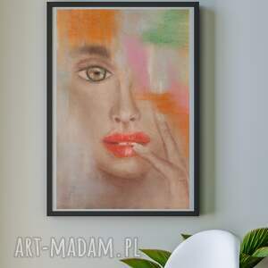 plakat przenikanie 50x70, spojrzenie, kobieta, portret, portret abstrakcyjny