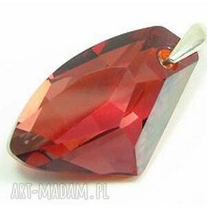 ręcznie robione wisiorki wisiorek swarovski galactic red magma duży