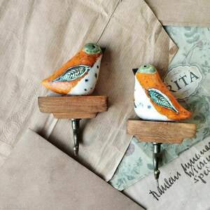 handmade wieszaki wieszaki z odwróconymi ptaszkami