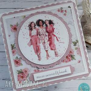 Kartka na wieczór panieński w różu, personalizacja