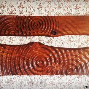 obraz z drewna, panele ozdobne litego drewna dębowego i wzorem kropli wody