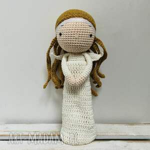 Szydełkowy Anioł handmade - lalka dekoracyjna, stróż