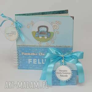 handmade scrapbooking albumy komplet na chrzest święty