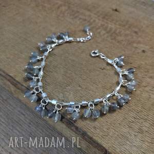 bransoletka z zawieszkami labradorytu, srebro 925