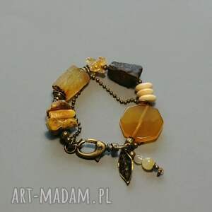 pomysły na święta prezenty Bransoleta unikat z mixu minerałów. Boho