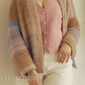 Kardigan Poema - wrzosowe pole, naturalny skład, premium