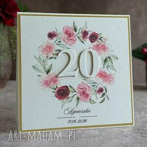 anna art and crafts personalizowana kartka na 20 urodziny, bh 21a, elegancka