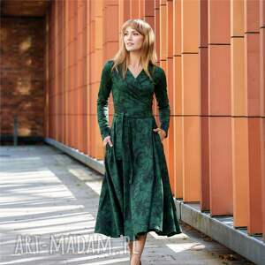 kopertowa | ATENCJA zielone kwiaty, sukienka, bawełna