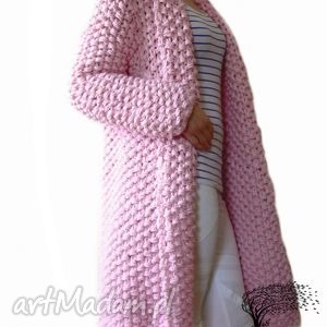 handmade swetry gruby różowy #3
