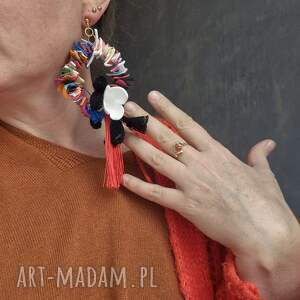 Klipsy szalone, duże i lekkie na bazie koła wykonana w pojedynczym