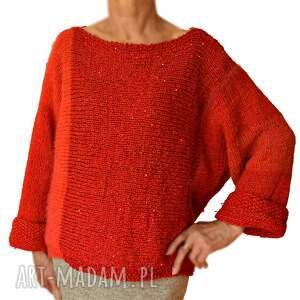 luźny sweter oversize ręcznie robiony na drutach swetry