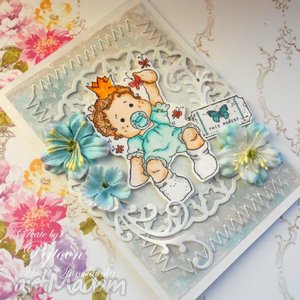 ręczne wykonanie scrapbooking kartki narodziny / chrzest