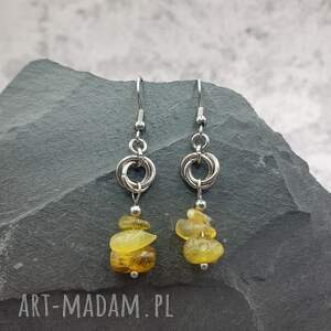 Kolczyki chainmaille - opal afrykański