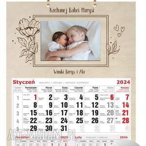 kalendarz dla dziadków ze zdjęciem kwiaty
