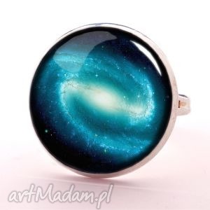 galaktyka - pierścionek regulowany, biżuteria, szklana, galaxy