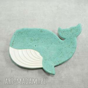 ręcznie zrobione ceramika mydelniczka wieloryb