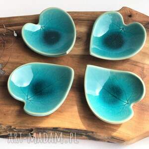 handmade ceramika ceramiczne listki - zestaw 4 szt