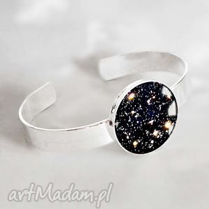 handmade galaktyka - bransoleta z grafiką w szkle