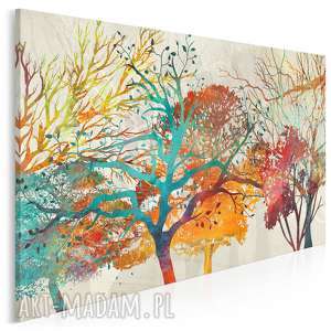 obraz na płótnie - drzewa natura kolorowy 120x80 cm 88801 nowoczesny