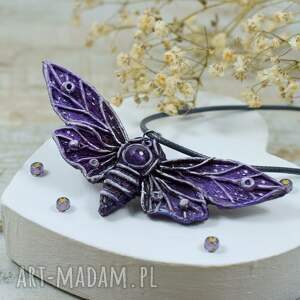 handmade wisiorki duży wisiorek motyl z ametystem