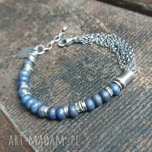 handmade bransoletka ze srebra i lapisu lazuli
