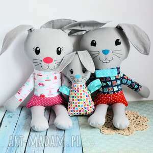 handmade maskotki królik szarak - romantyczna zuzia