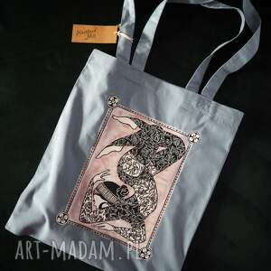 kalinea ręcznie malowana bawełniana torba tote na ramię joga prezent