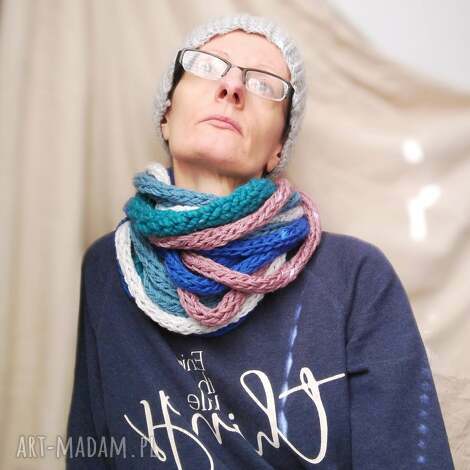 szalik komin szal morski wrzos zimę