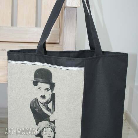 Handmade torba do ręki Charlie Chaplin - wodoodporna z magnesem