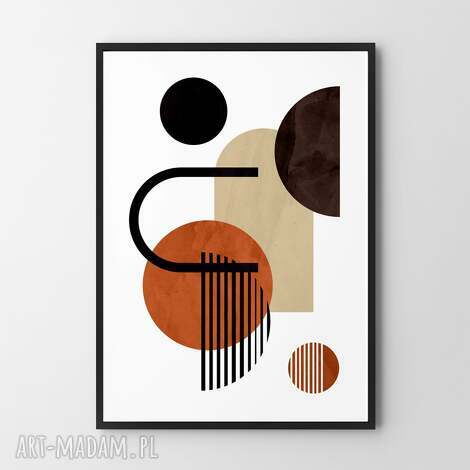 Plakat Geometria w odcieniach beżu - format A4