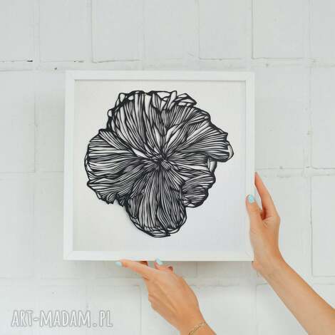 Wycinanka Black Flower II - czarna dekoracja ścienna z papieru