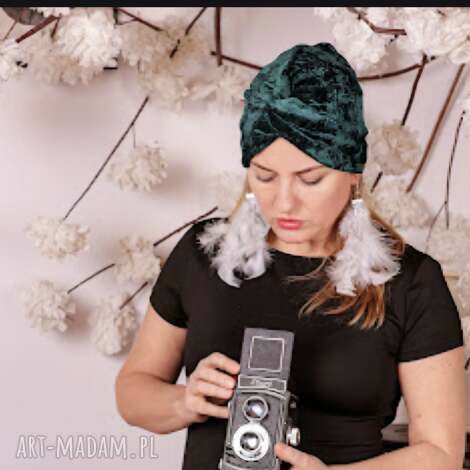 turban zielony obwód uniwersalny, zwraca uwagę, polecane duszom twórczym