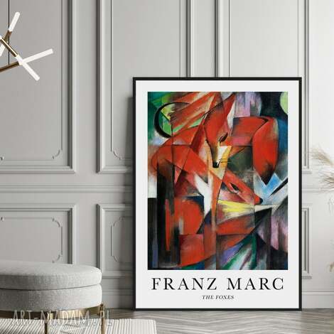 plakat franz marc the foxes - 50x70 cm, sztuka do salonu