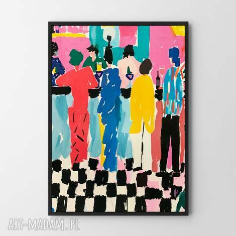 plakat gra w szachy - format 30x40 cm ilustracja grafika kolor