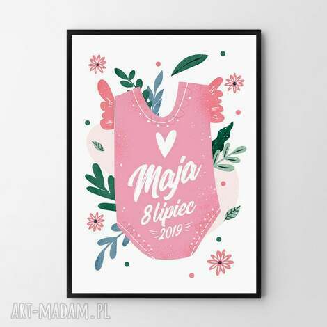 plakat obraz metryczka bodziak 50x70 cm b2 - dziecko