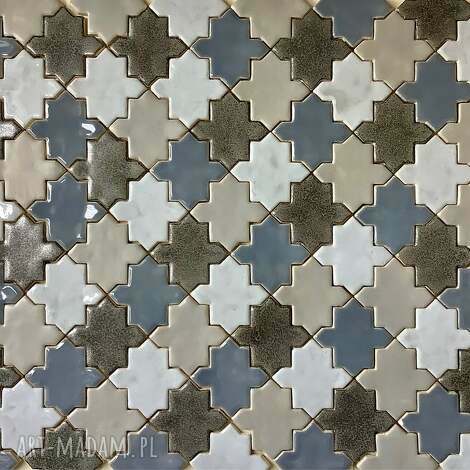 Ręcznie robione kafelki Marocco - dekory ceramiczne, szamot i szkliwienie 1060°C (panel ścienny)