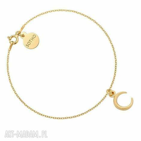Złota bransoletka z księżycem Sotho - srebro 925 pozłacane 24k, 18 cm