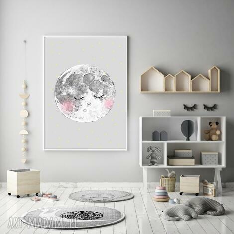 księżyc A3 moon, ilustracja, obrazek, dziecko, pokoik