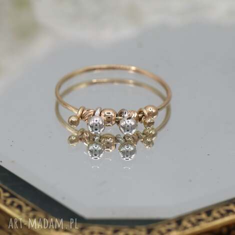 anxiety ring - pierścionek antystresowy, złoto585, srebro925