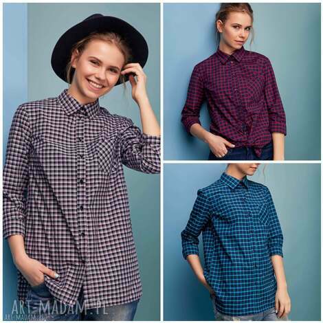 koszula w kratkę, damskie, ubrania, tuniki