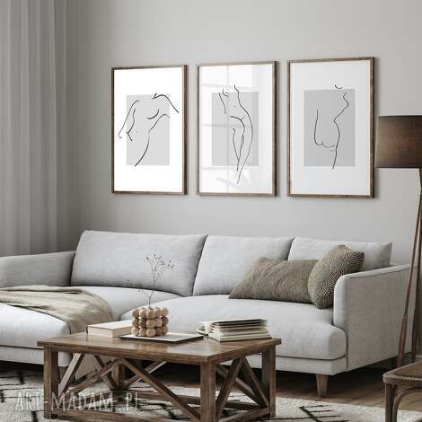 Zestaw plakatów 40x50 cm Akt line art - tryptyk set192