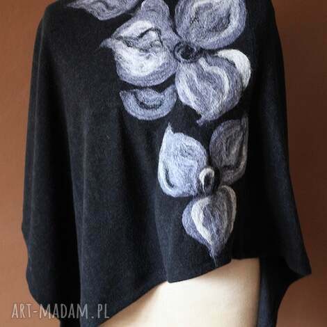 poncho tunika i kwiat magicznego ogrodnika, wełna