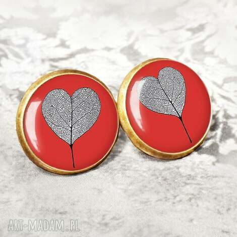 kolczyki serca liście idealne na prezent dla ukochanej osoby, serduszko