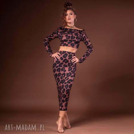 dopasowana spódnica - panterka elegancka panterkę na podszewce